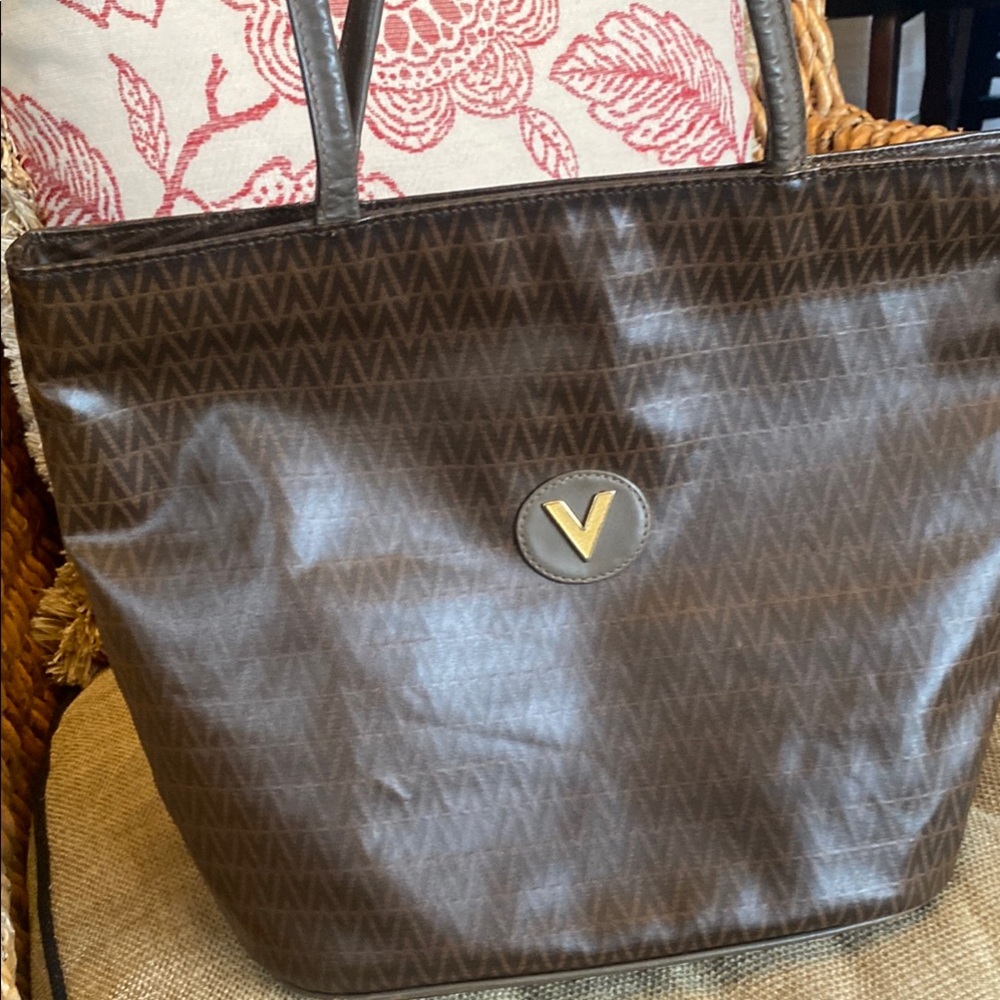 Mario Valentino Brown Monogram Tote Bag